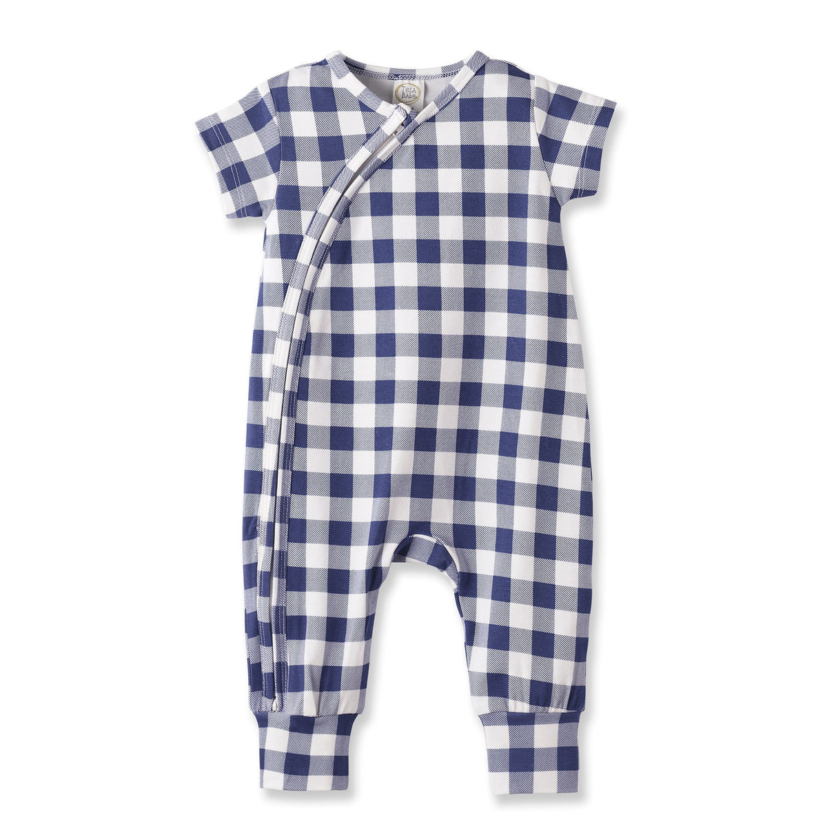 Tesa Babe Picnic Plaid Bamboo Baby Zipper Romper w/Convertible CuffsEveretts Place