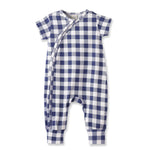 Tesa Babe Picnic Plaid Bamboo Baby Zipper Romper w/Convertible CuffsEveretts Place