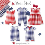 Tesa Babe Picnic Plaid Soft Bamboo Bubble Romper for Baby Girls - 