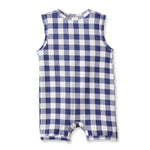 Tesa Babe Picnic Plaid Soft Bamboo Sleeveless Baby Shortall RomperEveretts Place
