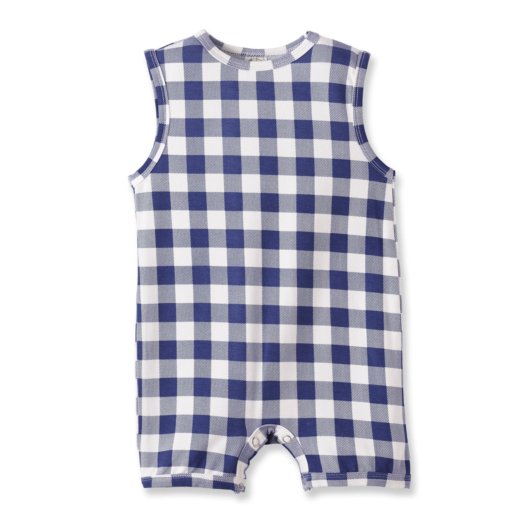 Tesa Babe Picnic Plaid Soft Bamboo Sleeveless Baby Shortall RomperEveretts Place