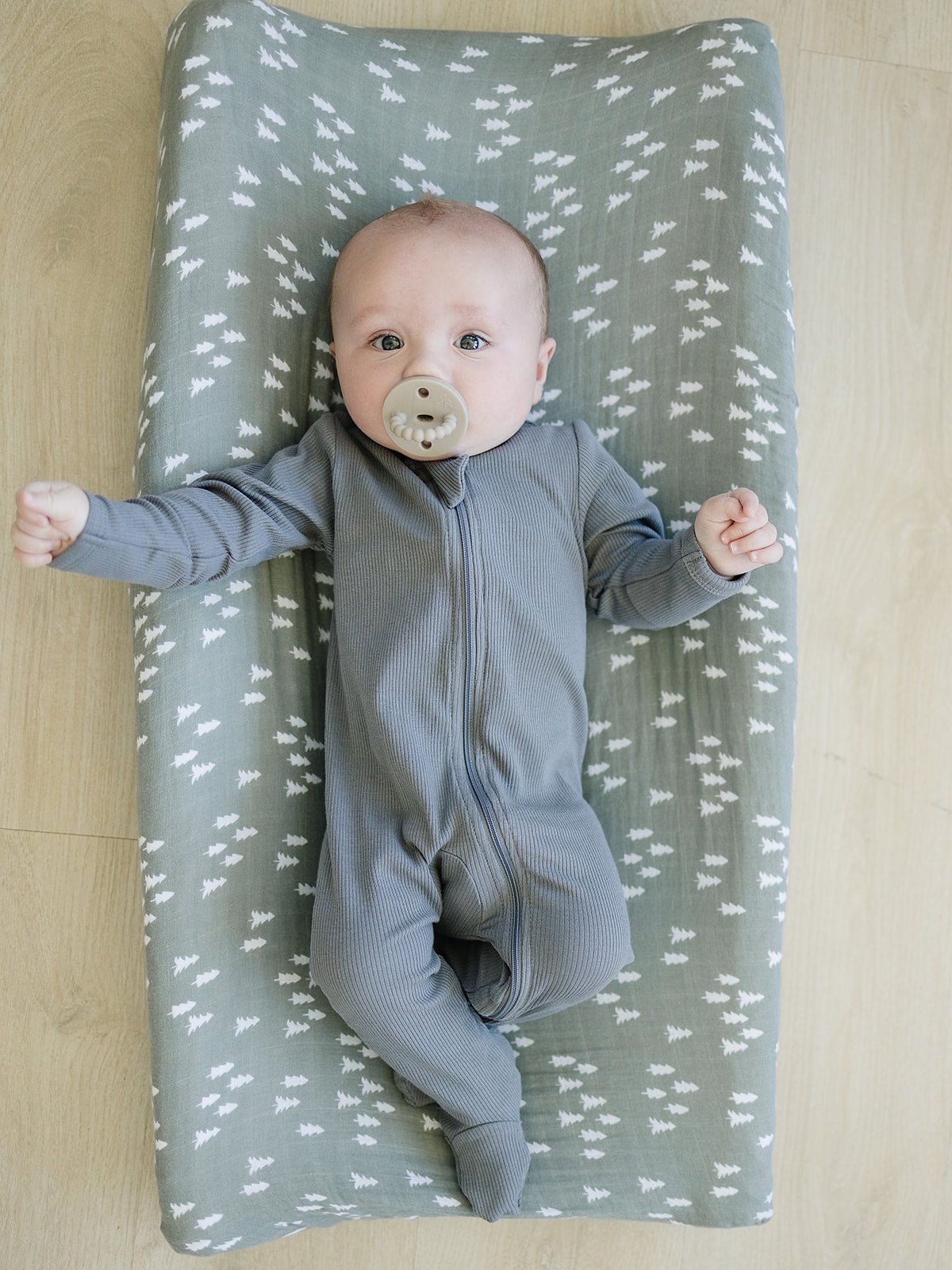 Mebie Baby Pines Muslin Changing Pad Cover - 