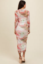PinkBlush Pink Abstract Printed Mesh Overlay Maxi DressEveretts Place