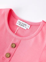 Rylee Faith Designs Pink Autumn Patchwork Floral & Plaid Long Sleeve Girls Dress - 