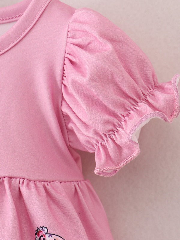 Rylee Faith Designs Pink Baby Girls Farm Short Set - 