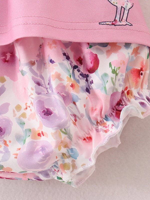 Rylee Faith Designs Pink Baby Girls Farm Short Set - 