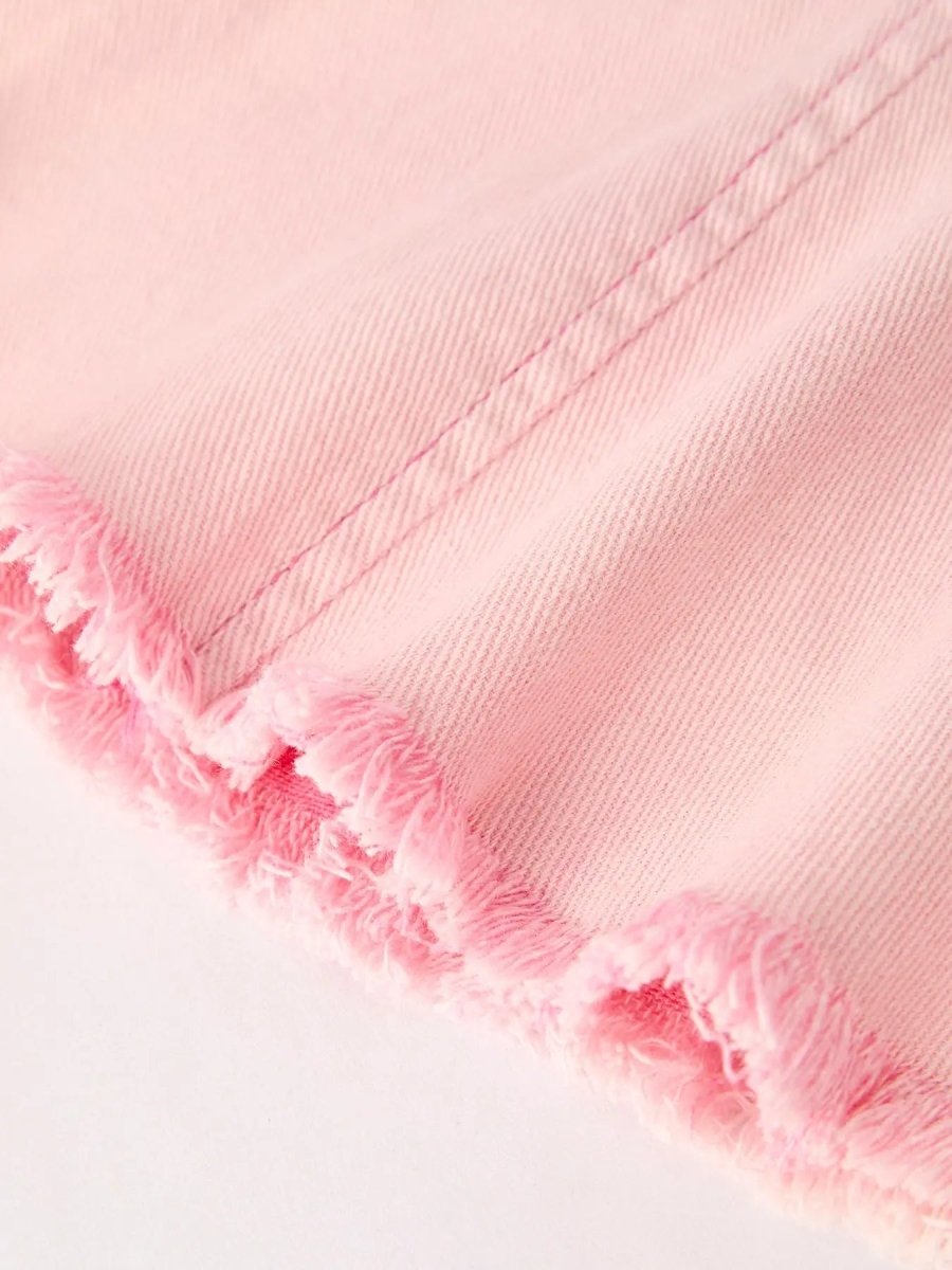 Rylee Faith Designs Pink Bell Bottom Jeans with Frayed Hem and Cargo Pockets - Everetts Place Boutique - 