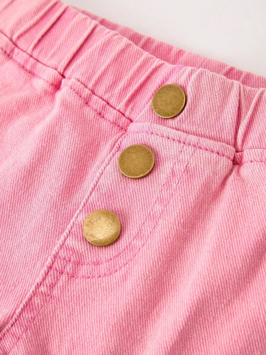 Rylee Faith Designs Pink Bell Bottom Jeans with Frayed Hem and Cargo Pockets - Everetts Place Boutique - 