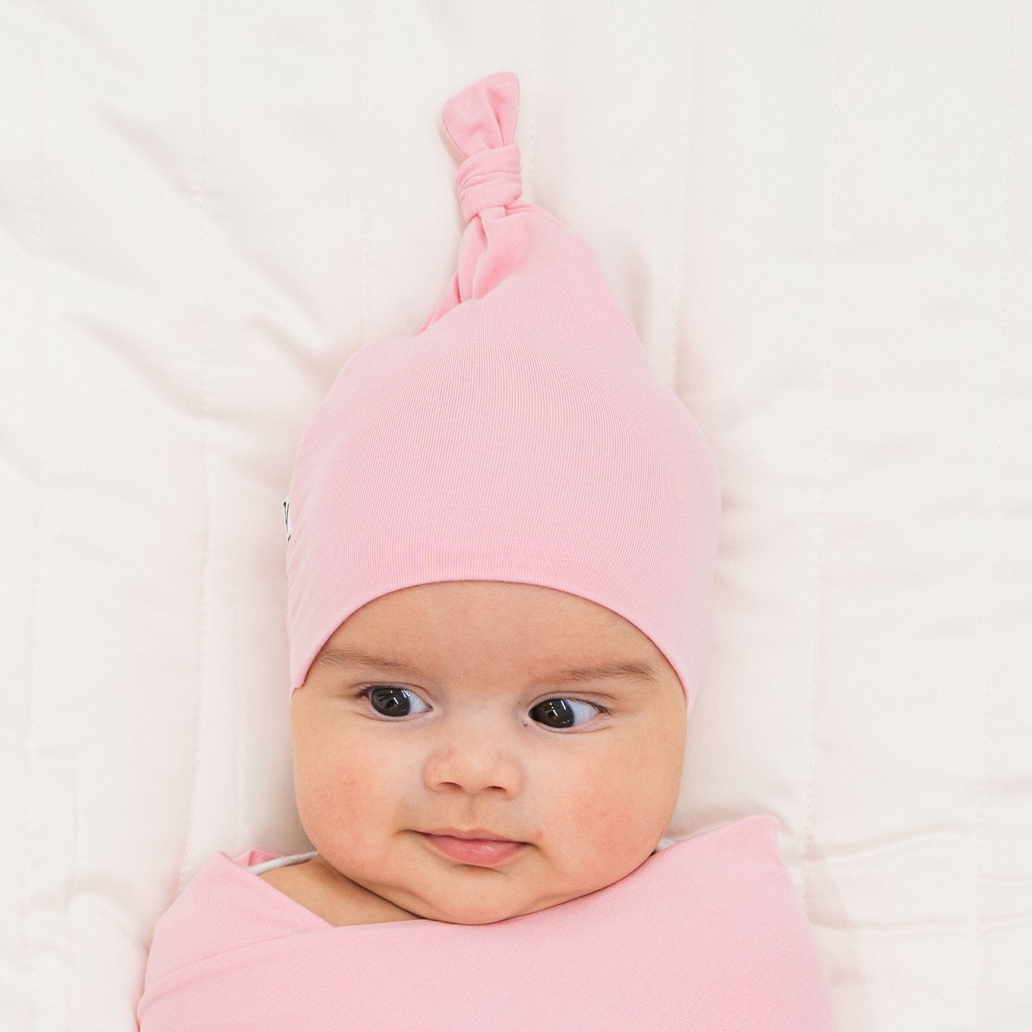 Bam & Stitch Pink Blossom Bamboo Baby Hat | Soft Pastel Beanie - 
