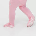 Bam & Stitch Pink Blossom Bamboo Convertible Romper | Two - Way Zipper Sleeper - 