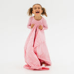 Bam & Stitch Pink Blossom Bamboo Kids Blanket | Soft Pastel Quilt - 