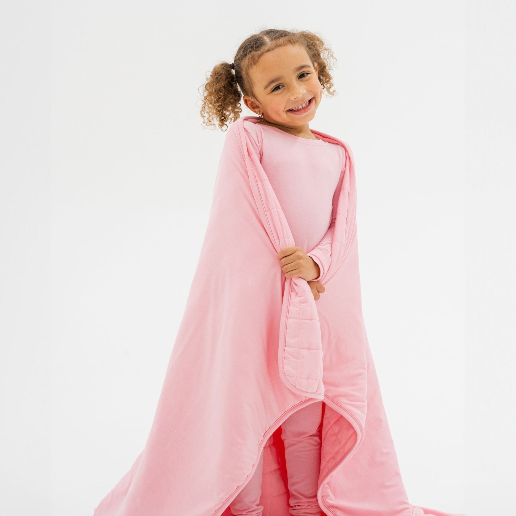 Bam & Stitch Pink Blossom Bamboo Kids Blanket | Soft Pastel Quilt - 