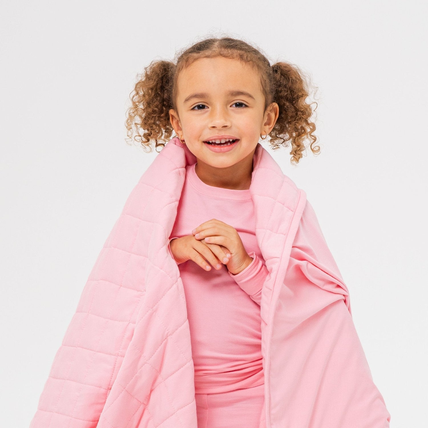 Bam & Stitch Pink Blossom Bamboo Kids Blanket | Soft Pastel Quilt - 