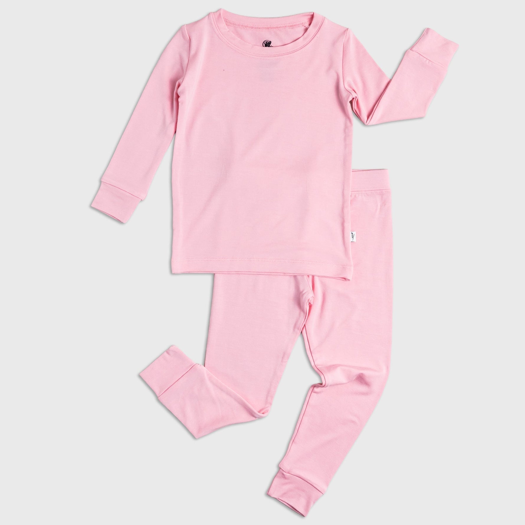 Bam & Stitch Pink Blossom Bamboo Pajamas | Long Sleeve Kids Sleepwear Set - 