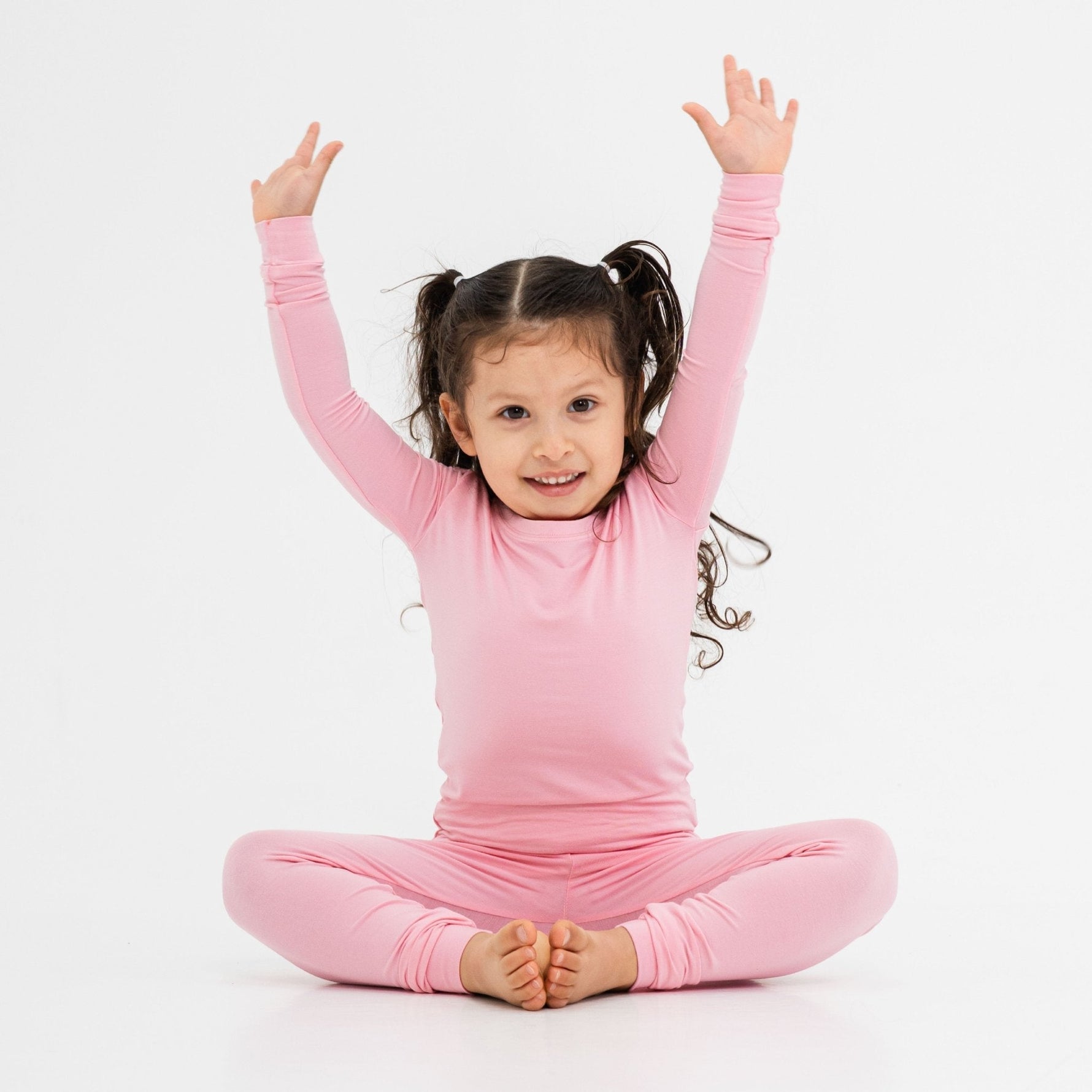 Bam & Stitch Pink Blossom Bamboo Pajamas | Long Sleeve Kids Sleepwear Set - 