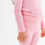 Bam & Stitch Pink Blossom Bamboo Pajamas | Long Sleeve Kids Sleepwear Set - 