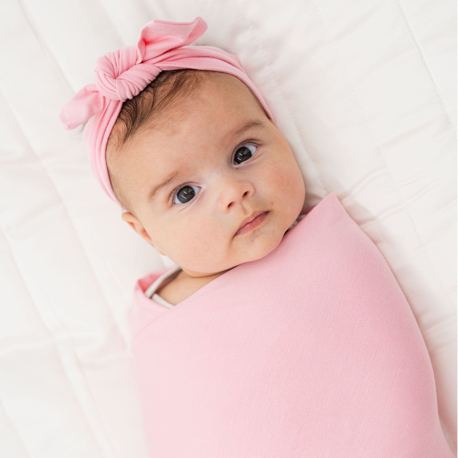 Bam & Stitch Pink Blossom Bamboo Swaddle Blanket | Soft Pastel Pink Muslin - 
