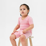 Bam & Stitch Pink Blossom Short Sleeve Pajamas - 