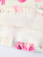 Rylee Faith Designs Pink Bow Bunny and Rose Print Girls Dress - 