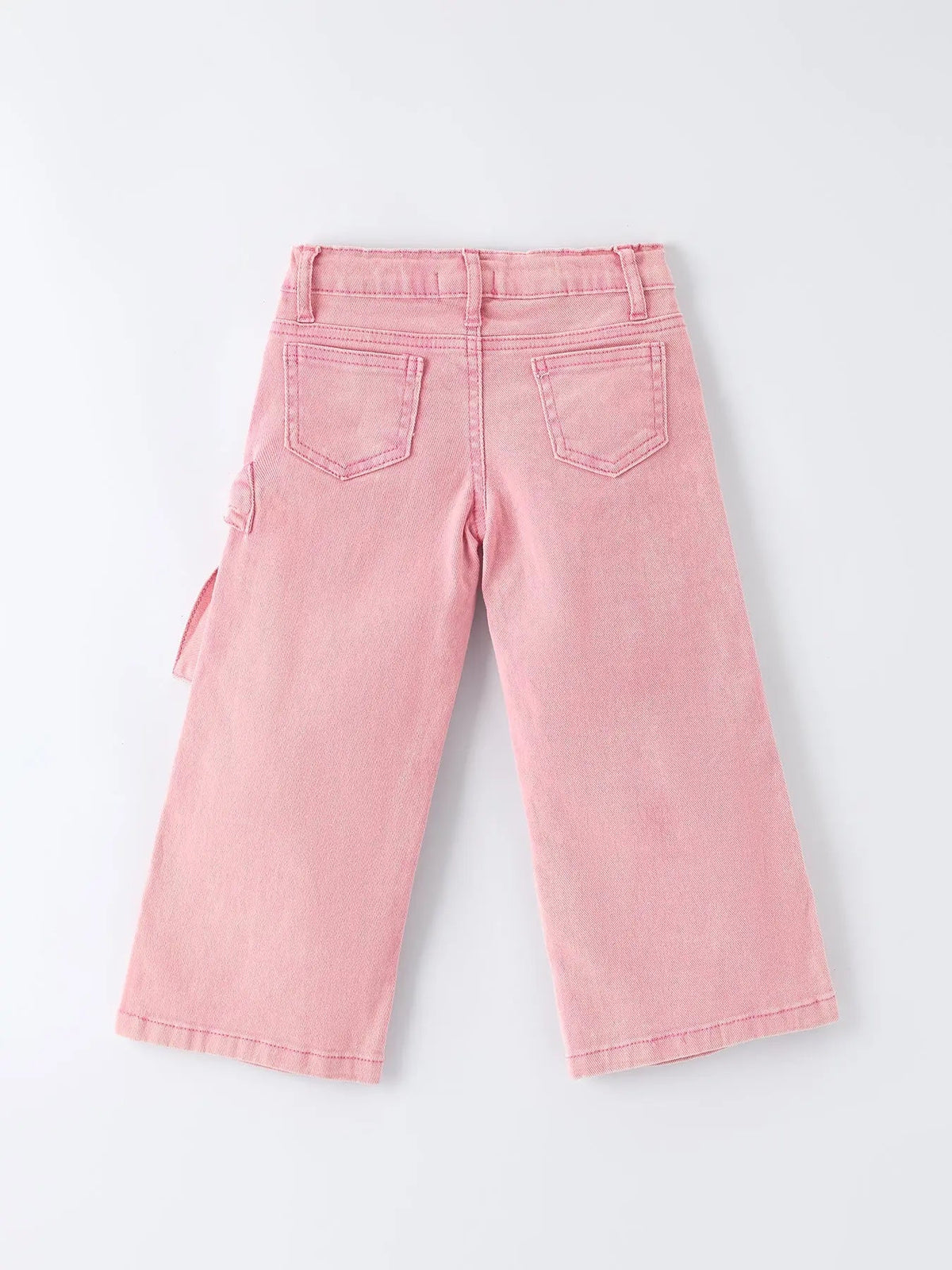 Rylee Faith Designs Pink Bow Girls Denim Pants - 