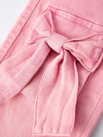 Rylee Faith Designs Pink Bow Girls Denim Pants - 