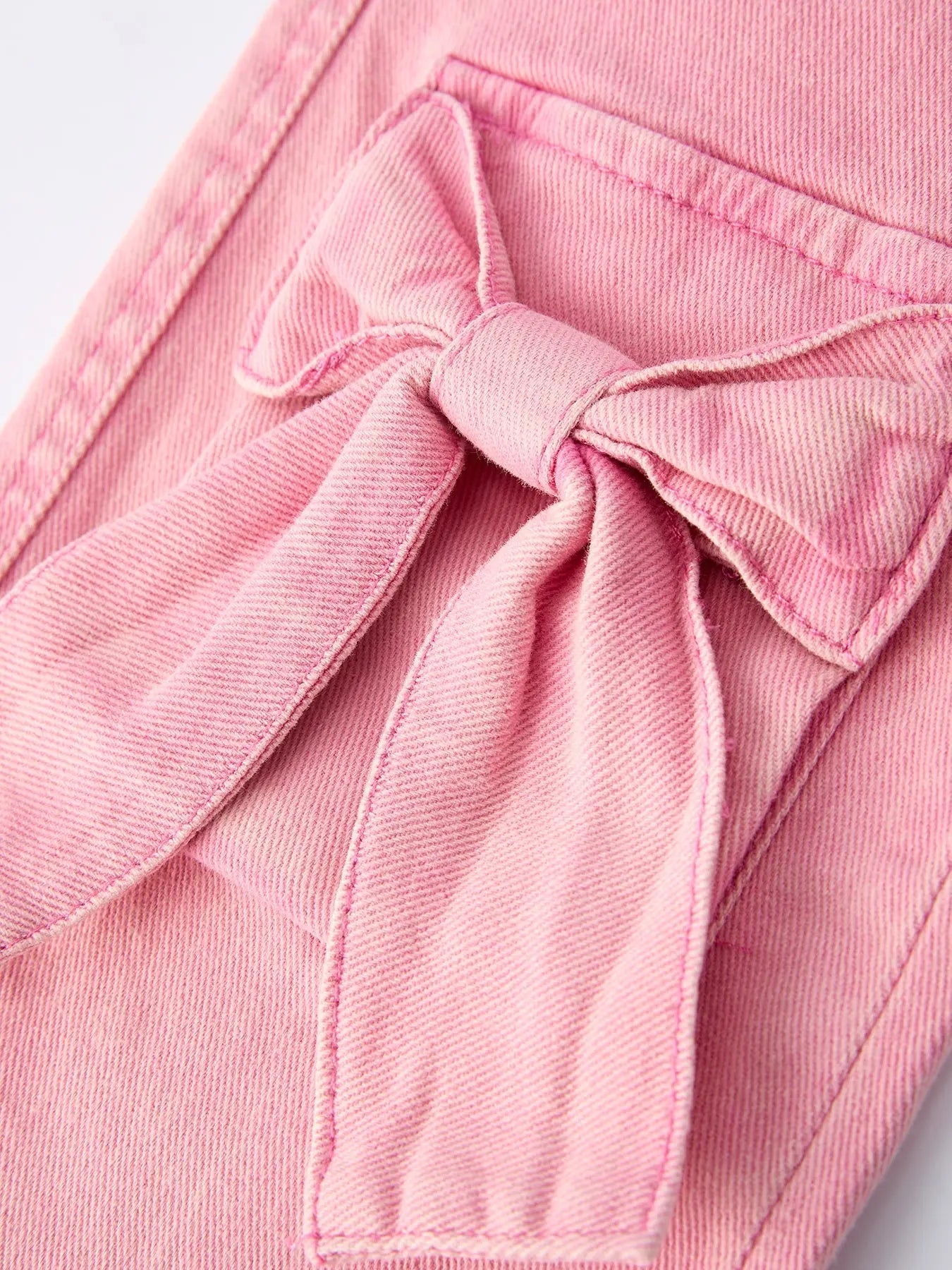 Rylee Faith Designs Pink Bow Girls Denim Pants - 