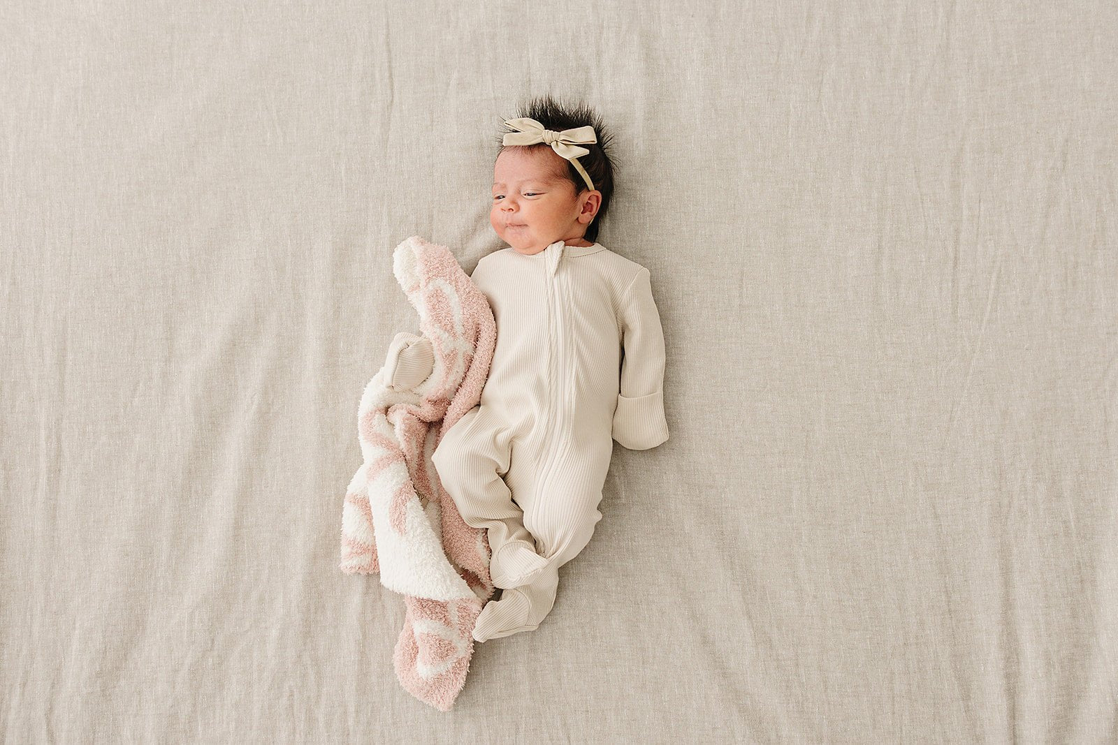 Mebie Baby Pink Bow Plush Blanket Three Sizes Lightweight And Breathable - 