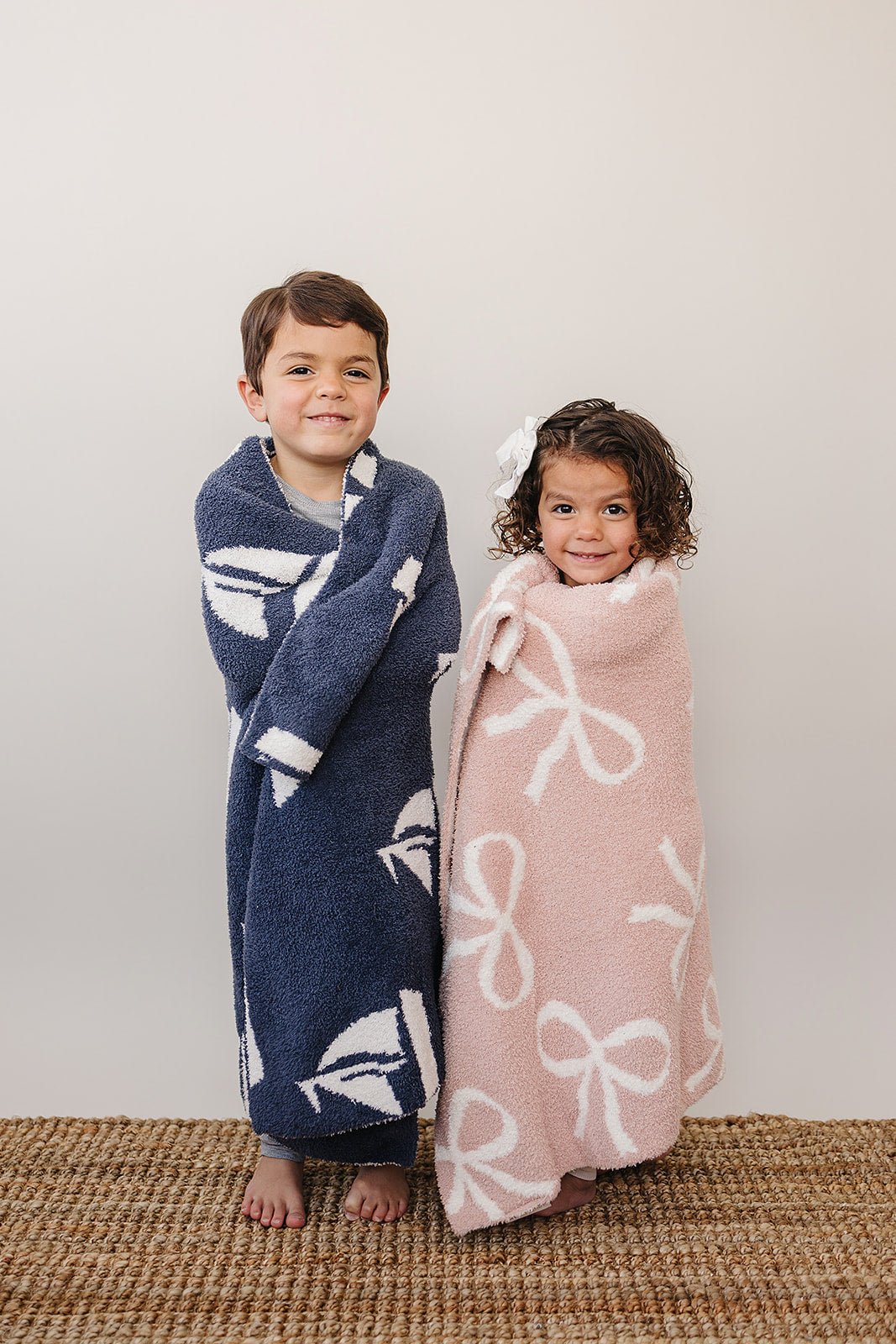 Mebie Baby Pink Bow Plush Blanket Three Sizes Lightweight And Breathable - 