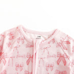 Dreamlet Pink Bows Convertible Zip Footies for Babies 12 to 18M - Everetts Place Boutique - 
