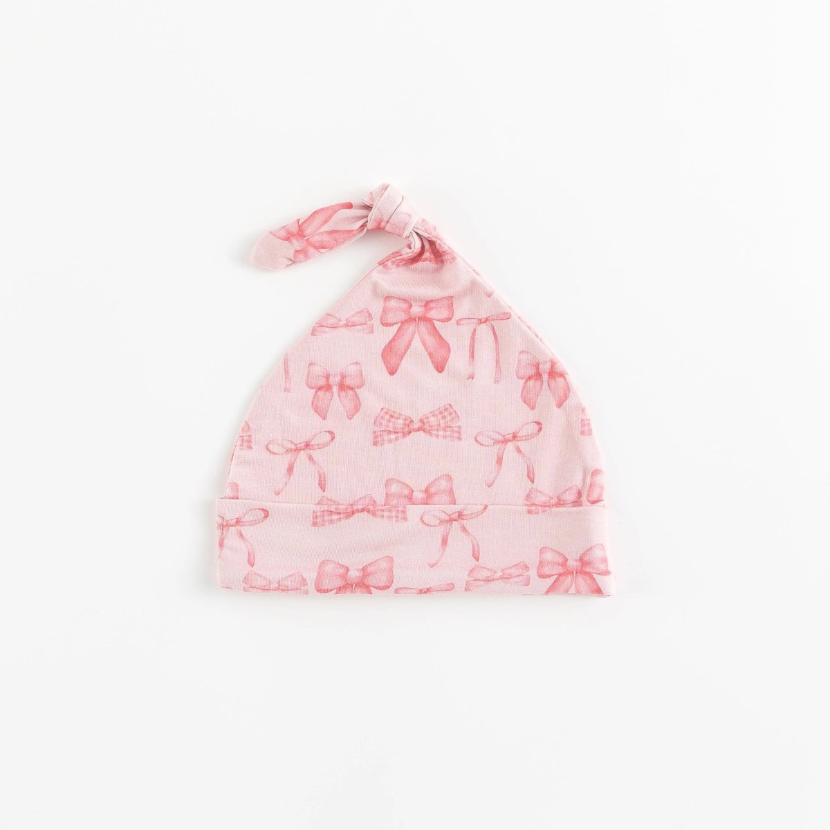 Dreamlet Pink Bows Knotted Baby Hat Bamboo Viscose Blend One Size - Everetts Place Boutique - 