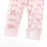 Dreamlet Pink Bows Two Piece Set Soft Stretchy Bamboo Fabric - Everetts Place Boutique - 