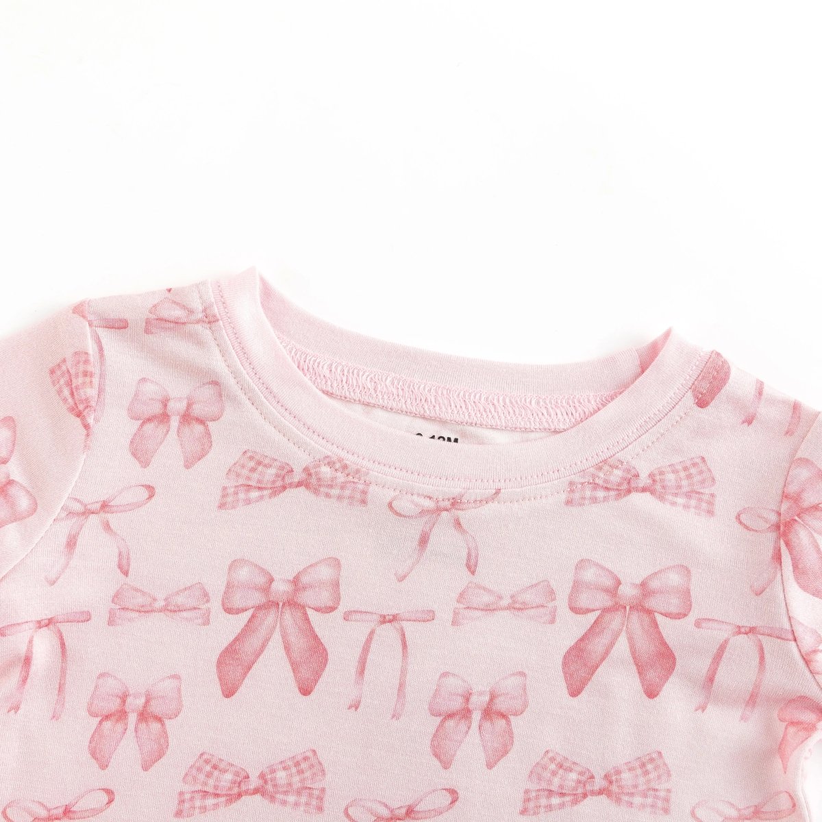 Dreamlet Pink Bows Two Piece Set Soft Stretchy Bamboo Fabric - Everetts Place Boutique - 