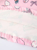 Rylee Faith Designs Pink Bunny Carrot Print Girls Short Sleeve Dress - 