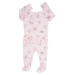 Sweet Bamboo Luxurious Bamboo Ruffle Footie with Pink Butterfly Design for Babies - Apparel & Accessories > Clothing > Baby & Toddler Clothing > Baby & Toddler Sleepwear Ruffle Footies