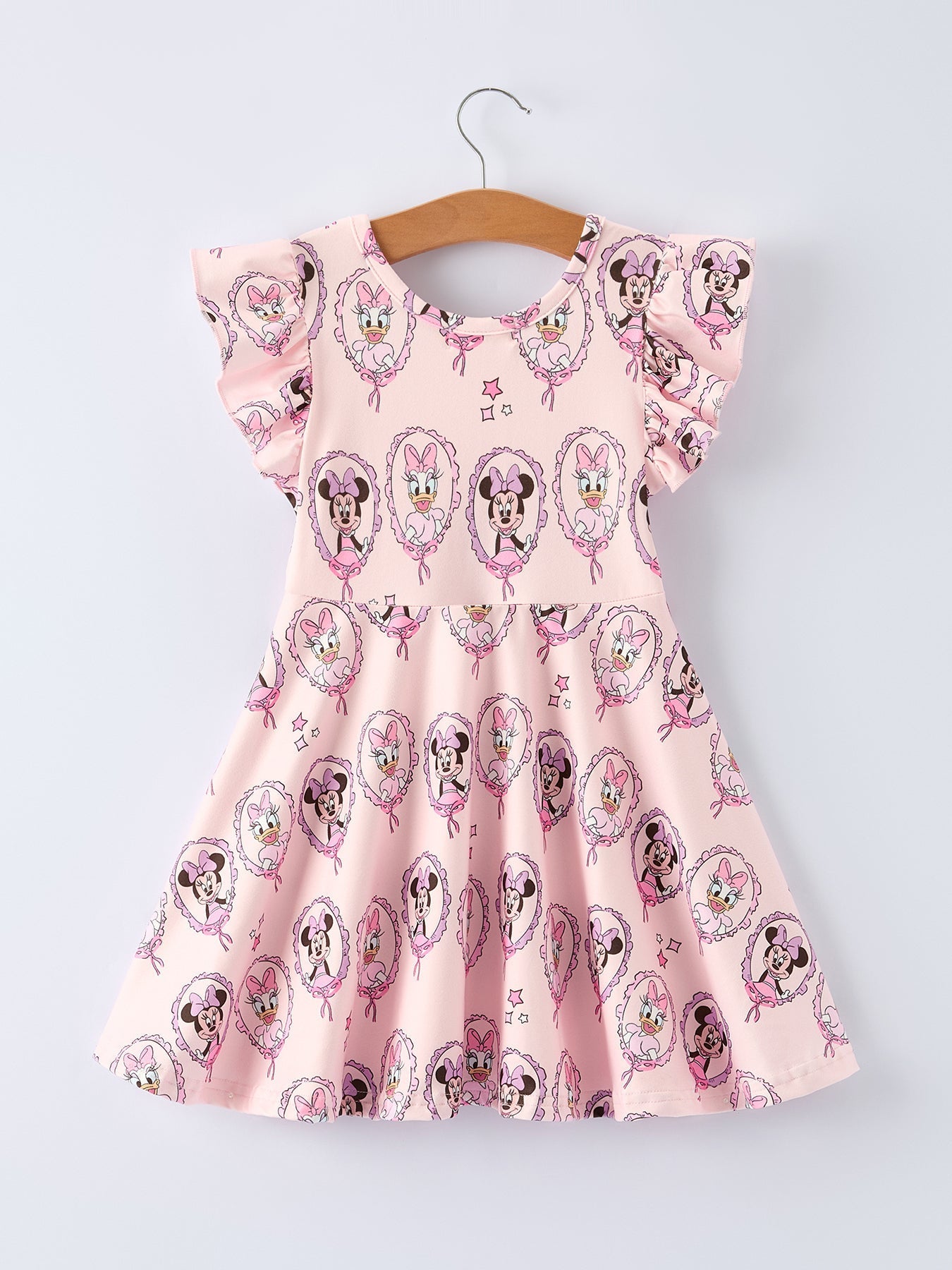 Rylee Faith Designs Pink Character Mirror Bow Print Girls' Dress - 