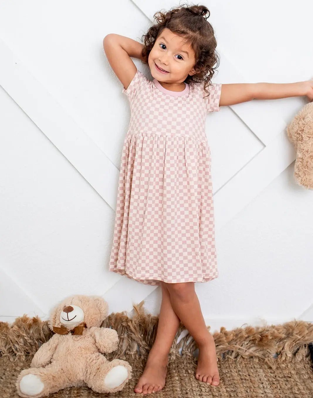 Bestaroo Pink Checks Dress - 