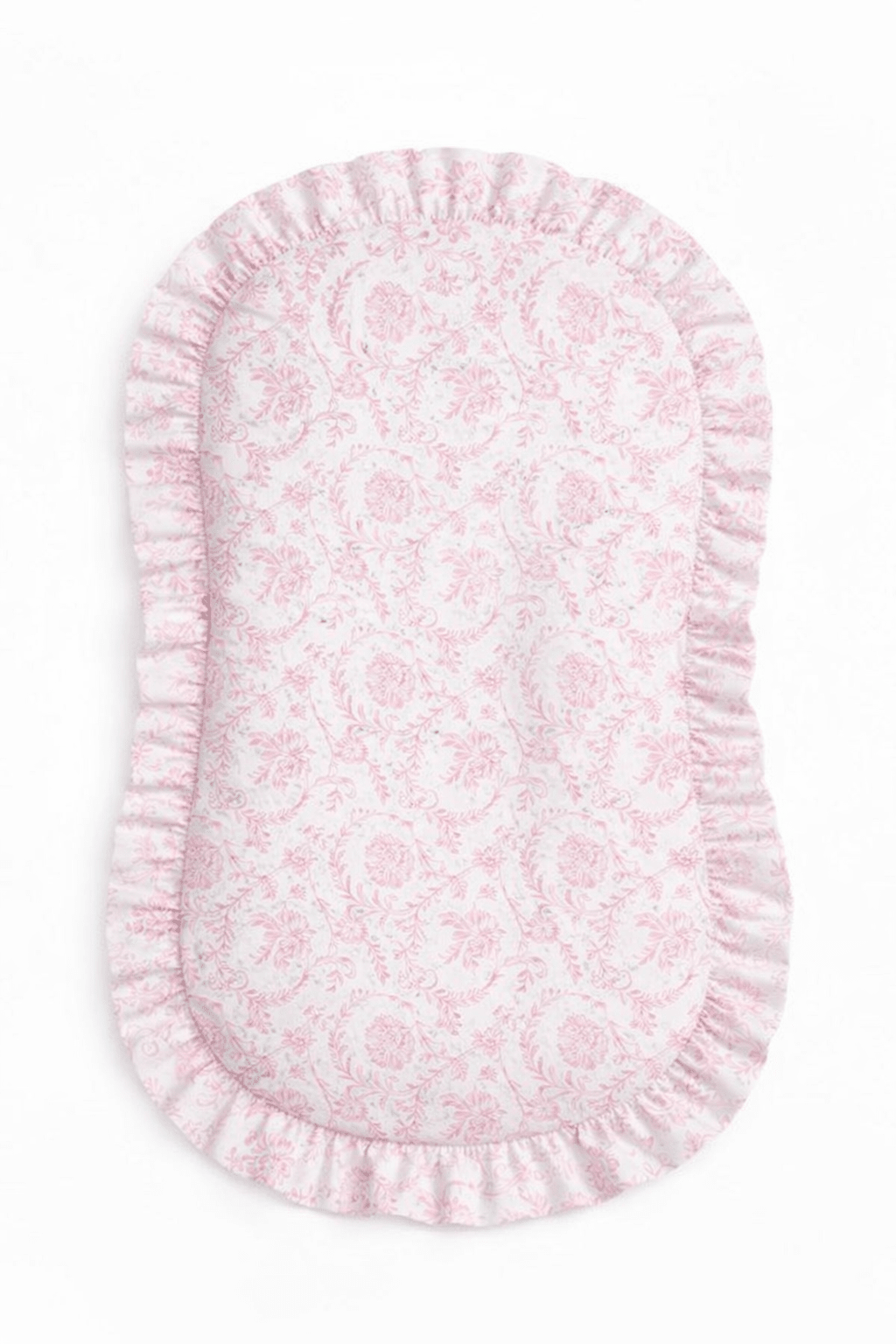 Little Mae & Co Pink Chinoiserie Ruffle Baby Lounger CoverEveretts Place