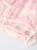 Rylee Faith Designs Pink Christmas Bow Plaid Baby Romper Soft And Comfortable - Everetts Place Boutique - 