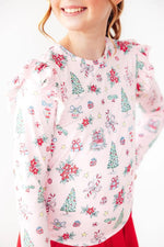 Mila & Rose ® Pink Christmas L/S Ruffle Tee - 
