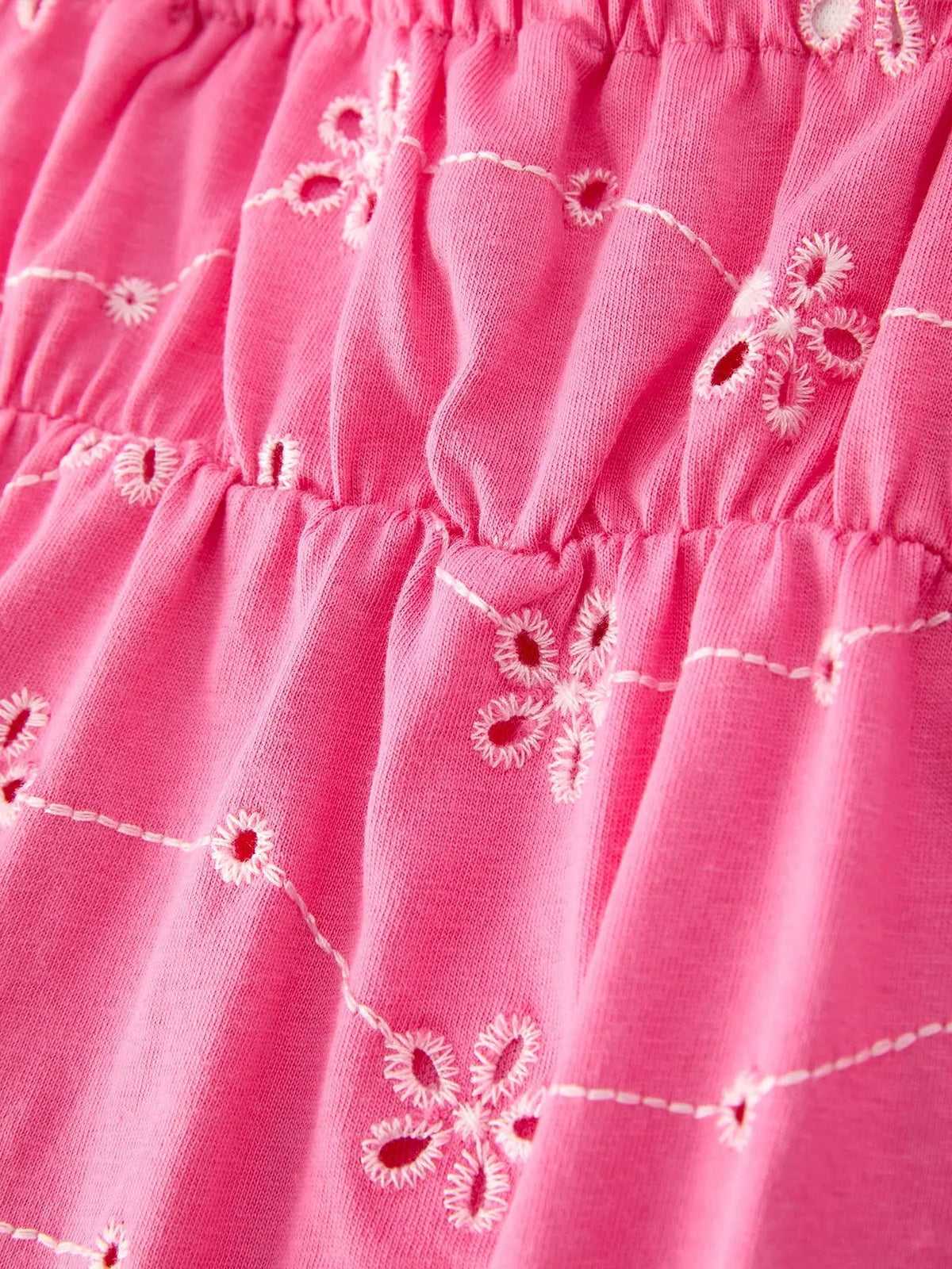 Rylee Faith Designs Pink Color Girl Bow Strap Ruffle Dress - 