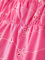 Rylee Faith Designs Pink Color Girl Bow Strap Ruffle Dress - 