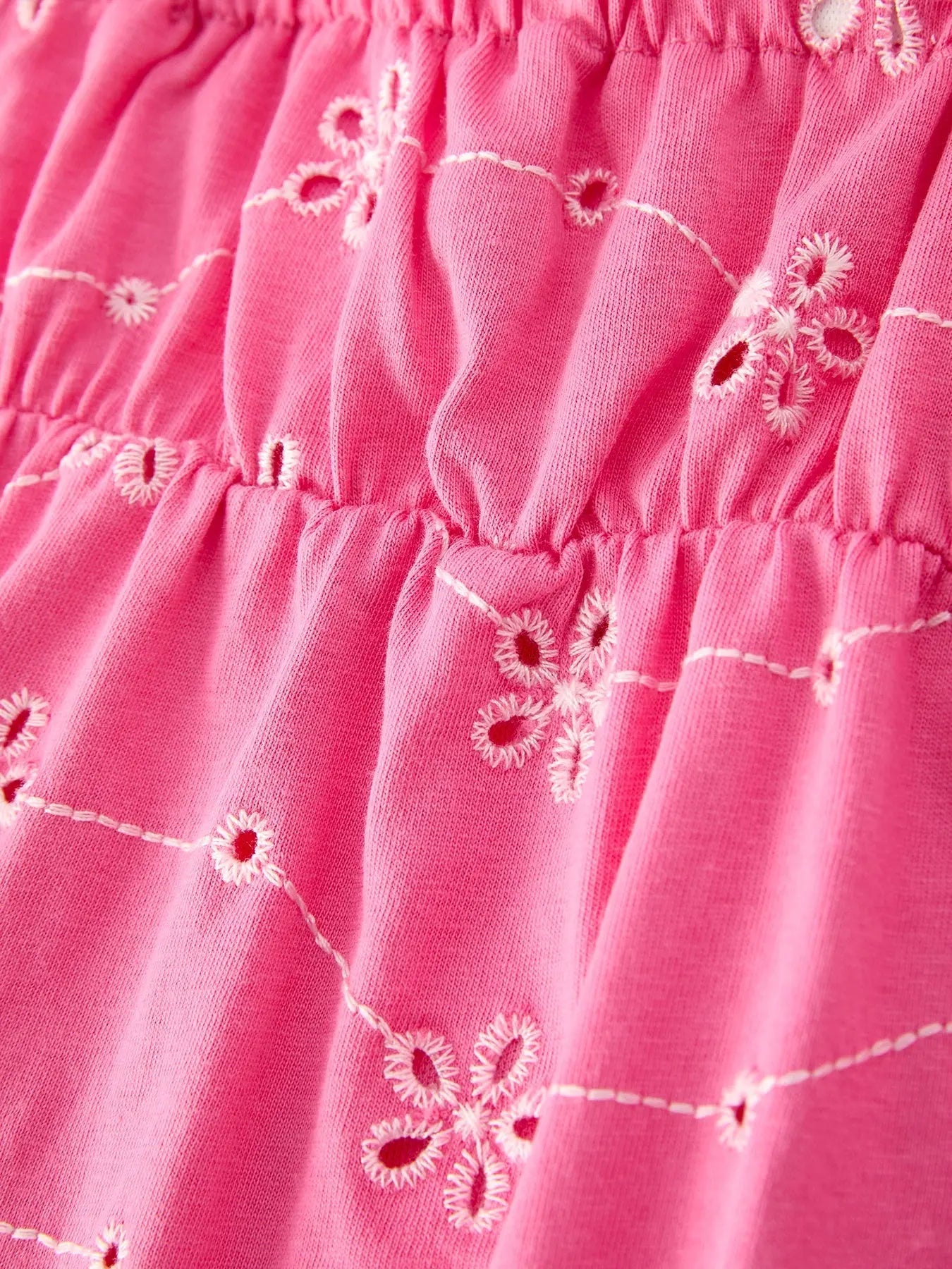 Rylee Faith Designs Pink Color Girl Bow Strap Ruffle Dress - 