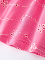 Rylee Faith Designs Pink Color Girl Bow Strap Ruffle Dress - 