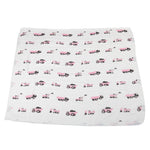 Newcastle Classics Pink Digger and White Bamboo Muslin Newcastle Blanket - 