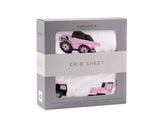Newcastle Classics Pink Digger Bamboo Crib Sheet Soft Breathable Fabric for Baby Comfort - Home & Garden > Linens & Bedding > Bedding > Bed Sheets Bamboo Crib Sheet