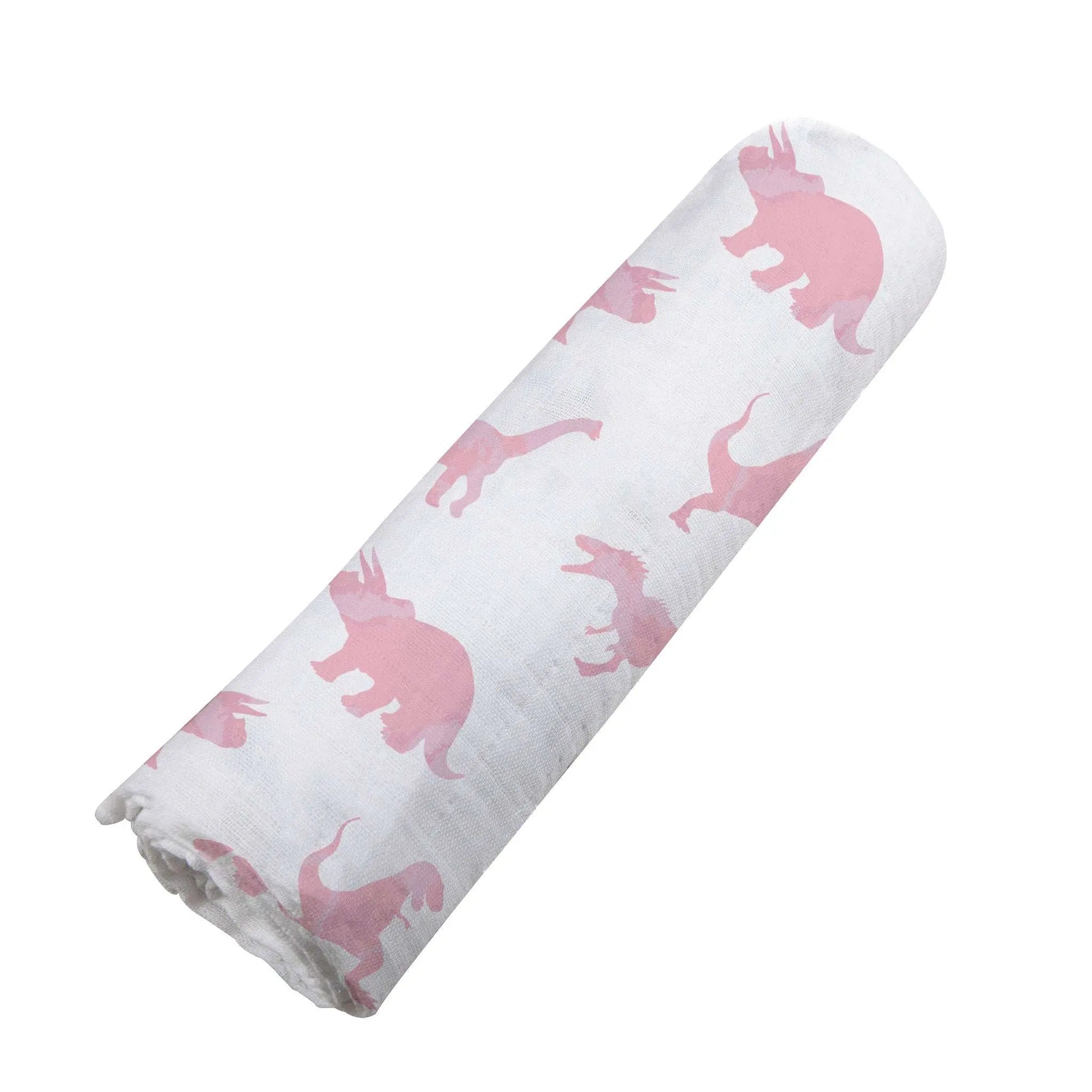 Pink Dinosaurs Bamboo Muslin Swaddle Blanket for Baby Soft Breathable Multi Use Newcastle Classics