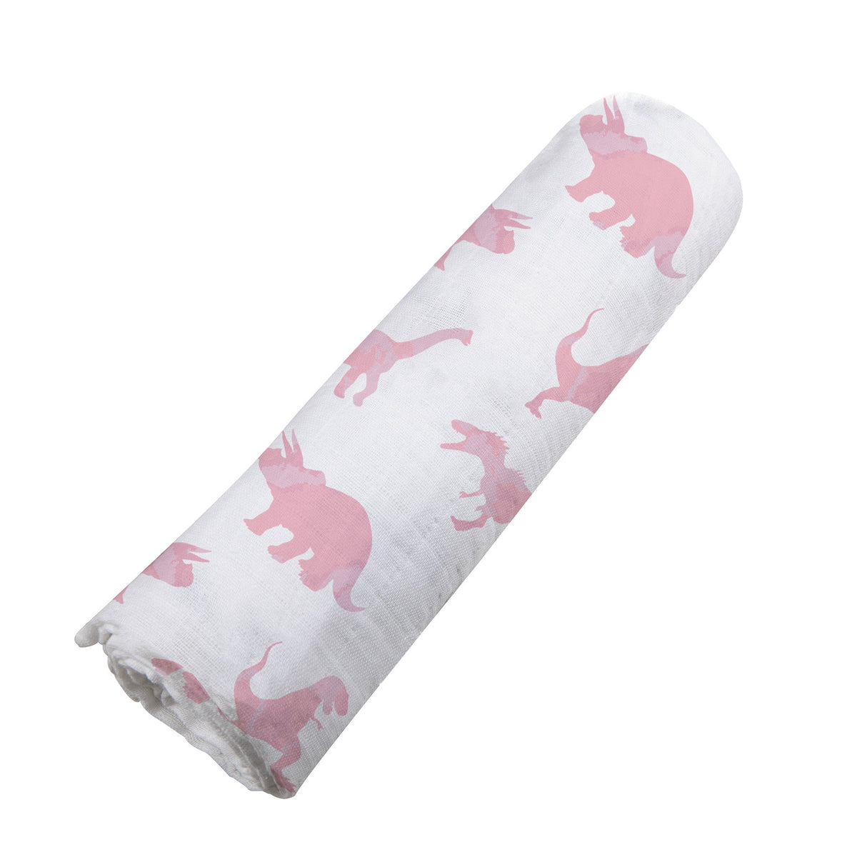 Newcastle Classics Pink Dinosaurs Bamboo Muslin Swaddle