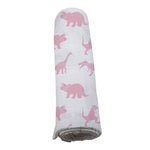 Newcastle Classics Pink Dinosaurs Bamboo Muslin Swaddle