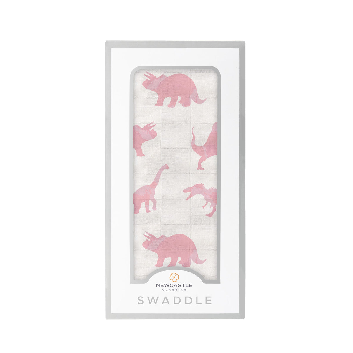 Newcastle Classics Pink Dinosaurs Bamboo Muslin Swaddle