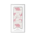 Newcastle Classics Pink Dinosaurs Bamboo Muslin Swaddle